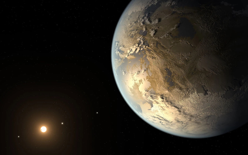 Художественная концепция первой подтвержденной экзопланеты размером с Землю, обнаруженной космическим телескопом Кеплера.