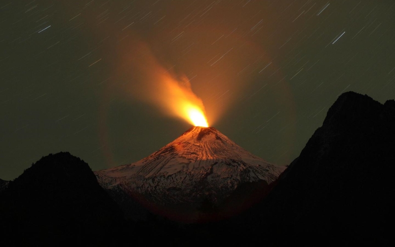 Чилийский вулкан Вильяррика, в 2015 году.