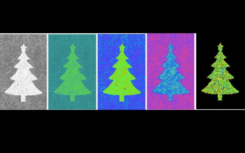 Различные варианты рождественной елки толщиной всего в один атом.